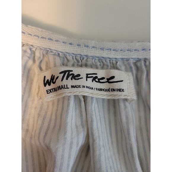 Free People Cotton Blue Striped LS Button Up Oversized Swing Tunic Women's XS - Picture 11 of 12